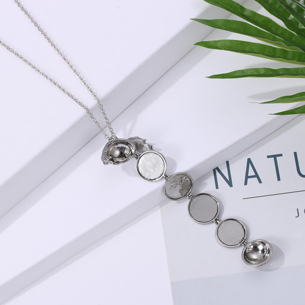 Jewelry Family Photo Magic 4 Photo Pendant Memory Floating Locket Necklace Angel Wings Long Chain