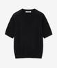 BLOND9 Soft Cable Round Short Sleeve Knit_Black