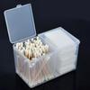 Twin Well Empty Grids Portable Storage Case Wipe Pads Cotton Swab Container