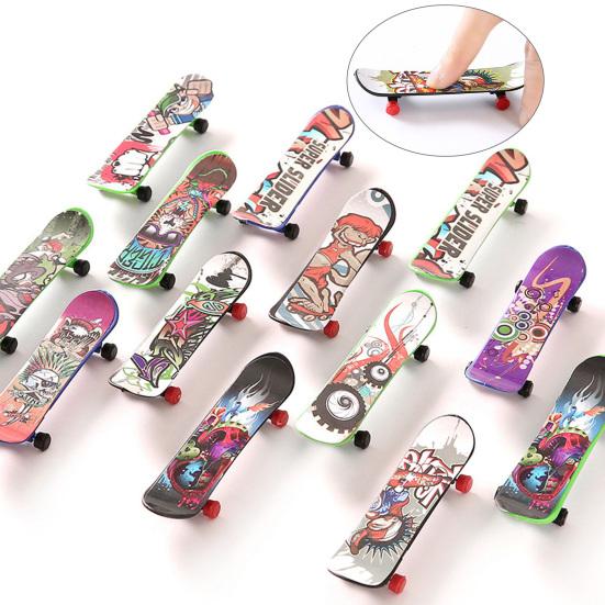 Finger Toy Cartoon Skateboard Fidget Toys Print Tabletop Creative Stress Relief Funny Toy