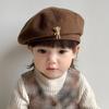 Children's Beret Kids Hat Bear Solid Color Baby Girl Hat
