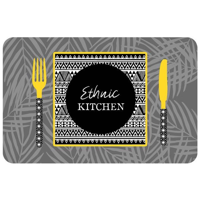 Set de table opaque 28 x 44 cm Ethnic Kitchen anthracite