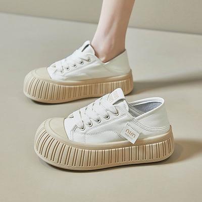 Популярные двухцветные туфли на толстой подошве super fire, женские белые туфли на лето 2025 года, новые универсальные повседневные белые туфли, женская обувь весна