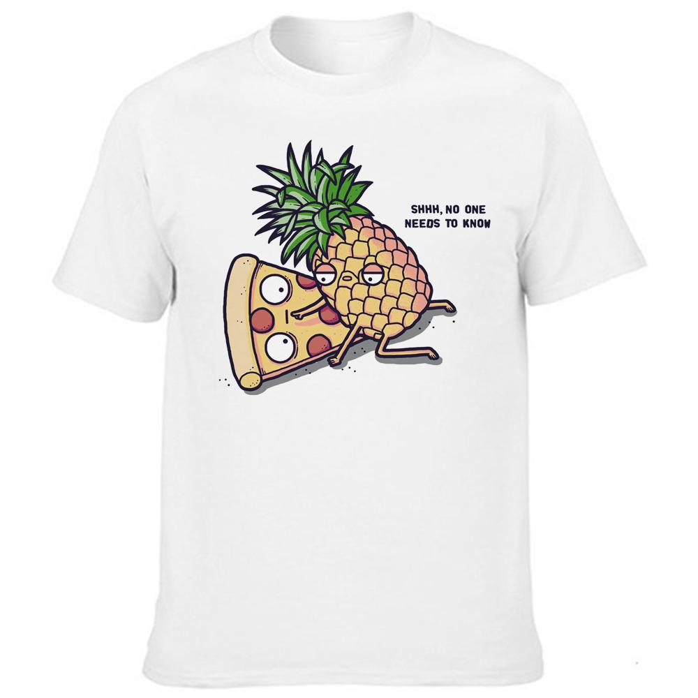 Men Clothes Pineapple Pizza Fruit Printed Funny Aesthetic Shirt Leisure Short Sleeve O Neck T