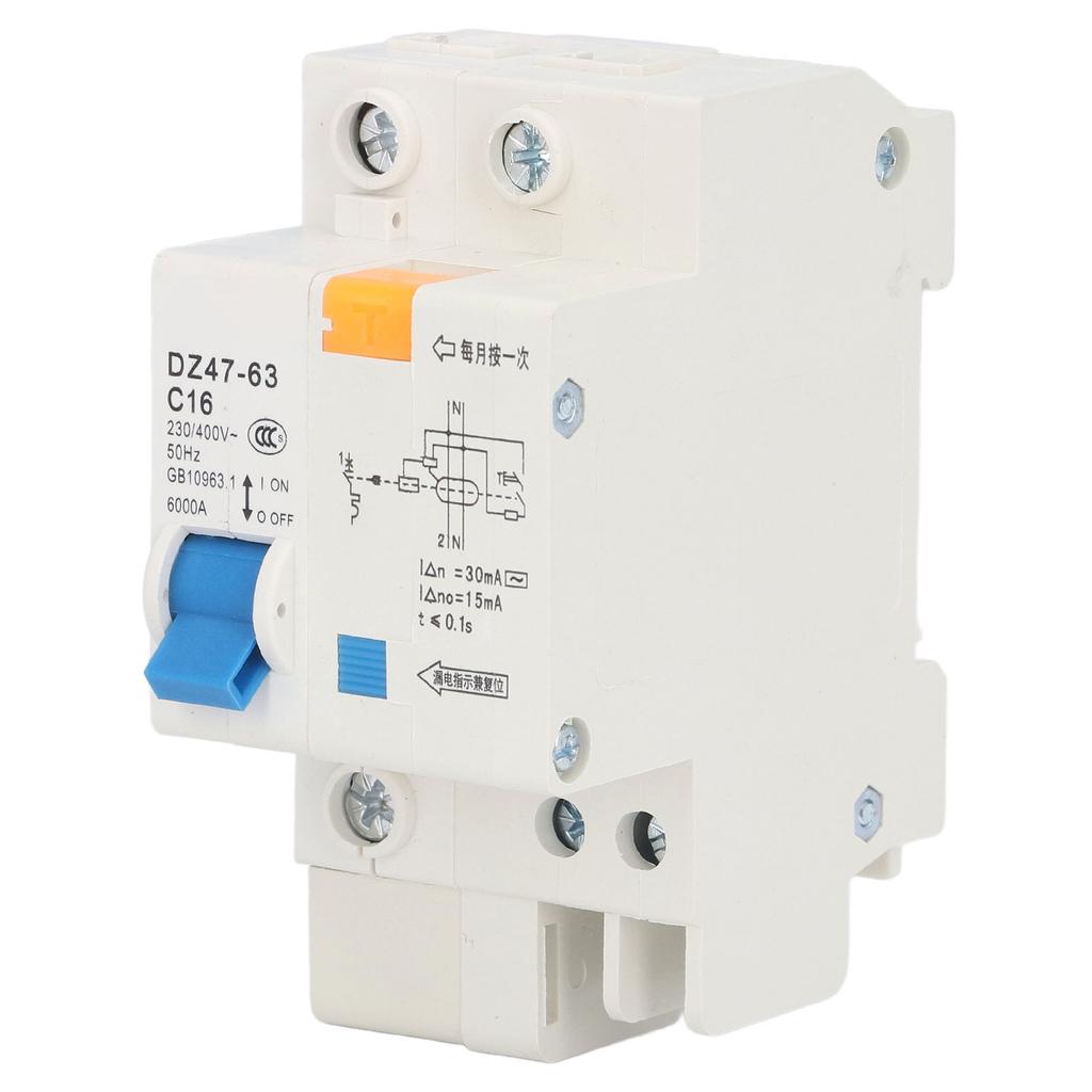 1P+N 16A Миниатюрный автоматический выключатель Защита от замыкания на землю Защита от утечки тока Выключатель 230В400В