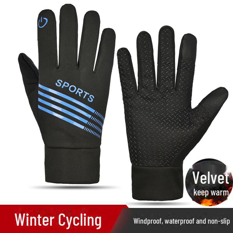"Водонепроницаемые Нескользящие Зимние Перчатки с Сенсорным Экраном для Мужчин и Женщин - Ветрозащитные для Велоспорта и Вождения с Бархатной Подкладкой"