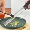 304 Stainless Steel Cheese Grater With Brush Plastic Anti Slip Handle Chocolate Lemon Grater Garlic Cheese Grater Kitchen Tools