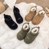 Kids Winter Snow Boots Boys Girls Genuine Leather Ankle Warm Lined Non-Slip Rubber Sole