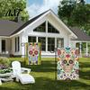 Garden Flags Day of The Dead Flag, 12x18 Inch Floral Skull Decorative Yard Signs Mexican Gothic Skeleton Flowers Double-Sided Burlap Banner for Patio,
