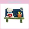 Cute Cartoon Dog Flower Bench Reading Scene Model For Desk Decor And Photography Props