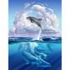 5D DIY Diamond Painting Full Round Animal Dolphin Diamond Embroidery Painting Cross Stitch Kit Home Decoration Rhinestone Gift