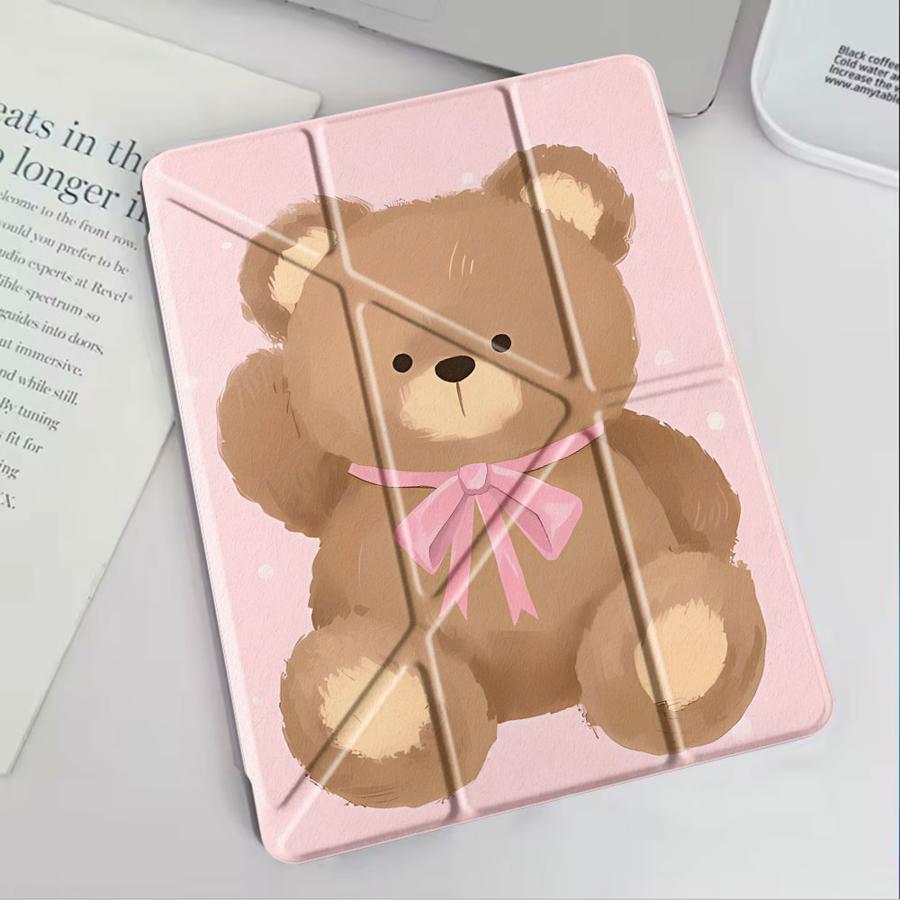 Коричневый Чехол-Планшет Маленький Мишка Для iPad Mini 6 7 Air 4 5 M3 M2 1 2 M4 11 дюймов Pro 11-го 10-го 9-го 8-го 7-го 12.9 дюймов Pro 2025 Держатель
