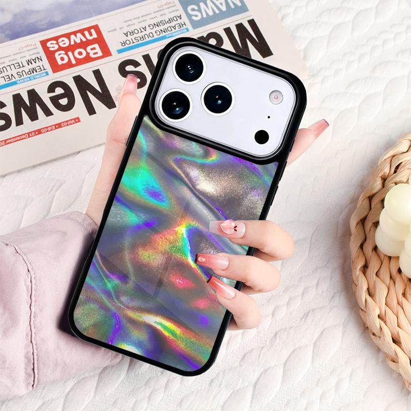 Holographic Trippy Rainbow Phone Case For IPhone 17 16e 15 14 13 12 11 Pro Max Air Mini Soft Protective Cover