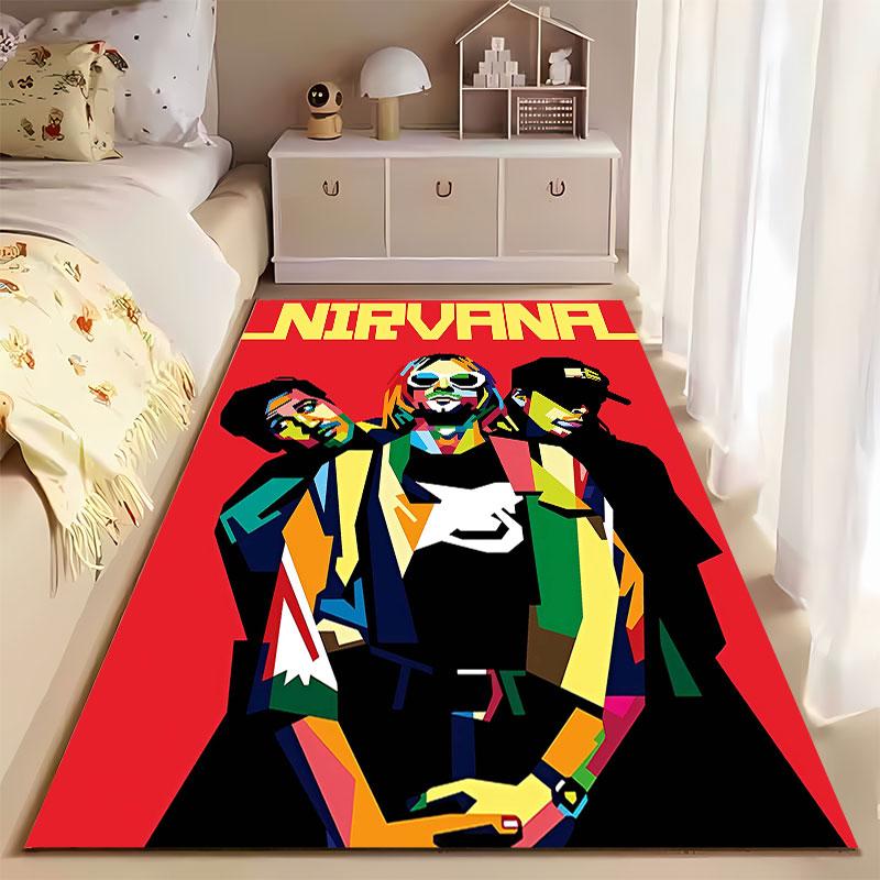 Colorful Nirvana Pop Art Carpet suitable as a non-slip mat for the living room or bedroom sofa