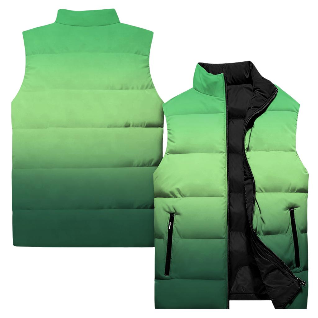 Ladies' Casual And Fashionable Sleeveless Vest Gradient Color Printing Cotton Jacket