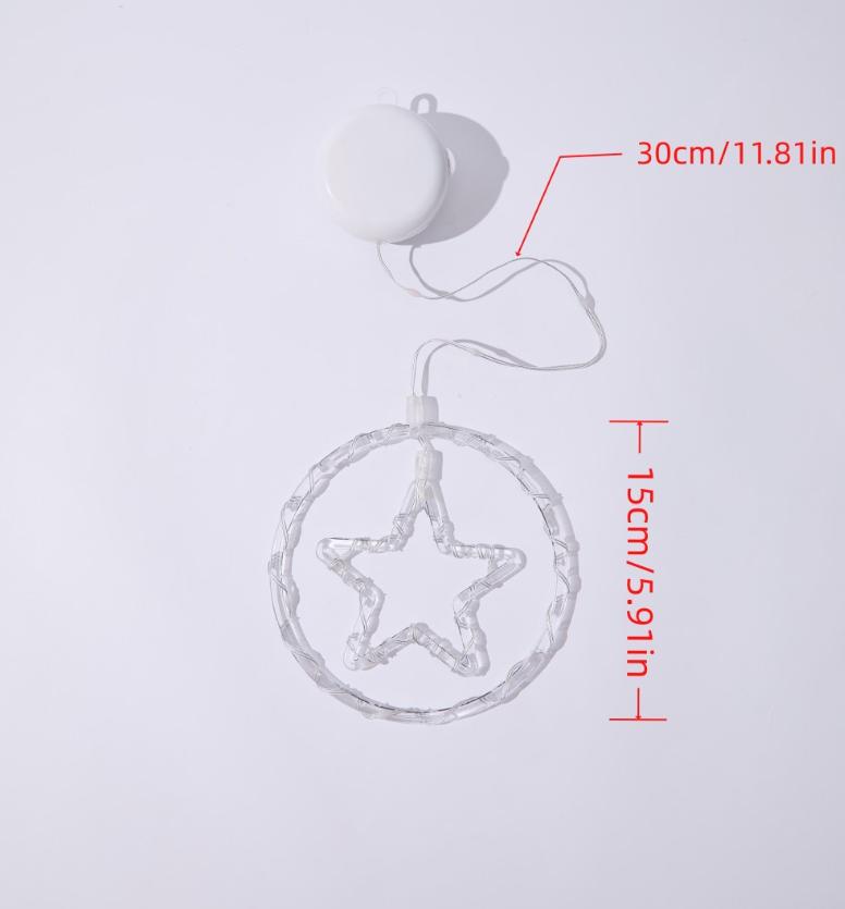 Светодиодные Рождественские Декоративные Огни Подвесные Огни Оконное Праздничное Украшение Атмосфера Пульт Дистанционного Управления Батарейный Блок Круглые Гирлянды