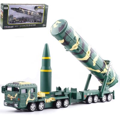 Масштаб 1/64, китайская ракета-пусковая машина для межконтинентальной ракеты DF-31A, литая под давлением модель игрушки, автомобиль со звуком и светом для детей, коллекция для малышей
