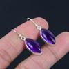 Серьги с натуральным аметистом и драгоценным камнем, твердое серебро 925 пробы, серьги-капли ручной работы, висячие серьги, ювелирные изделия, подарок на день Святого Валентина для близких
