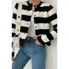 Knitted Striped Short Cardigan