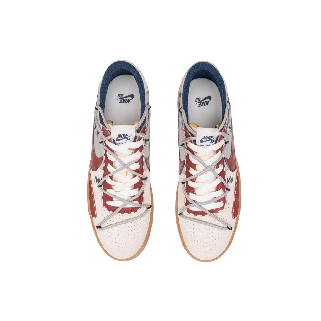 Nike Heritage Нескользящие, Износостойкие, Легкие Низкие Скейтбордические Кроссовки Унисекс Бежевый Красный CD5010-102(КомандаF-)