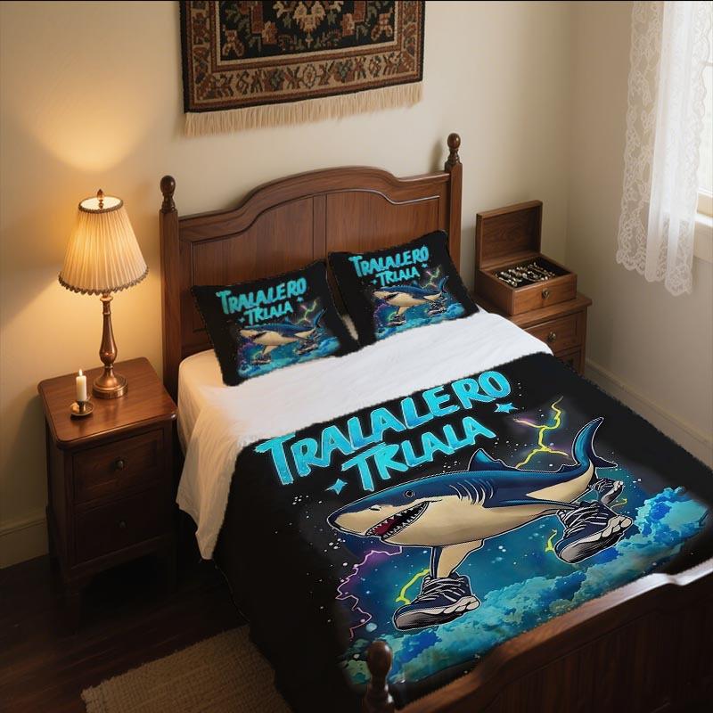 3Pcs Italian Brainrot Duvet Cover Set - Soft And Breathable Bedding, Machine Washable, Suitable For Bedroom Decor Christmas Day