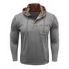 Мужская футболка-henley с длинным рукавом и капюшоном, повседневный топ для улицы