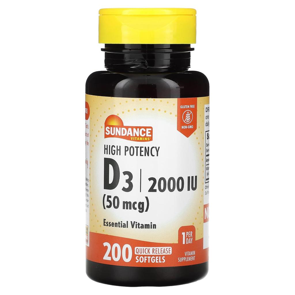 High Potency D3, 50Mcg (2,000Iu), 200 Rapid Release Softgels
