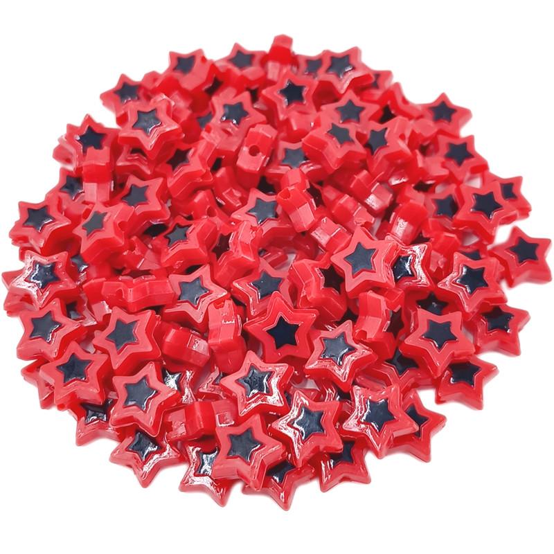 Звезда для изготовления сережек-браслетов с цветными блоками, креативные подвески, акриловые ювелирные изделия «сделай сам», аксессуары, сердце, пентаграмма, бусины, 30 шт., бусины