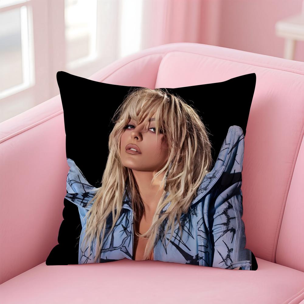 Pop American Singer BBebe Rexha Cushion Cover Pillowcase Short Plush Invisible zipper Room Sofa Cushion Cover