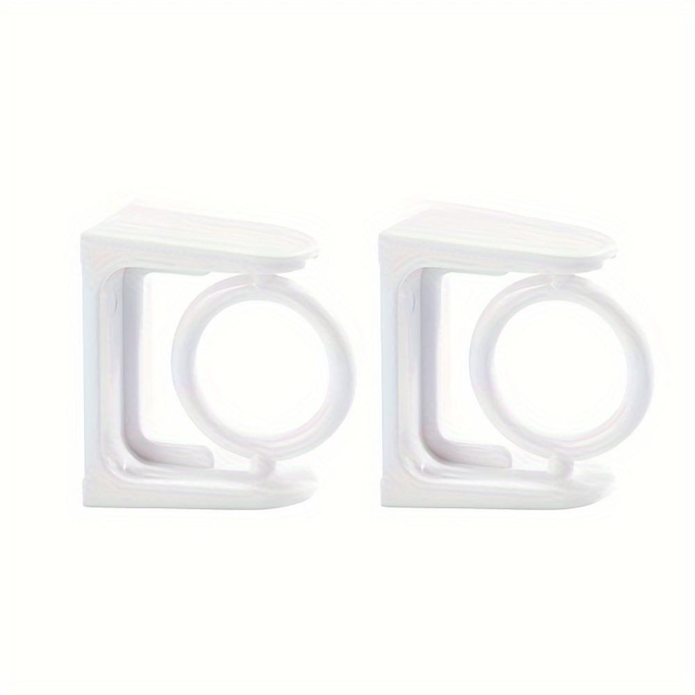 2pcs 360° Rotatable Retractable Pole Fixator, Non-drilling Strong Adhesive Hooks, Towel Rod Shower Curtain Rod Brackets