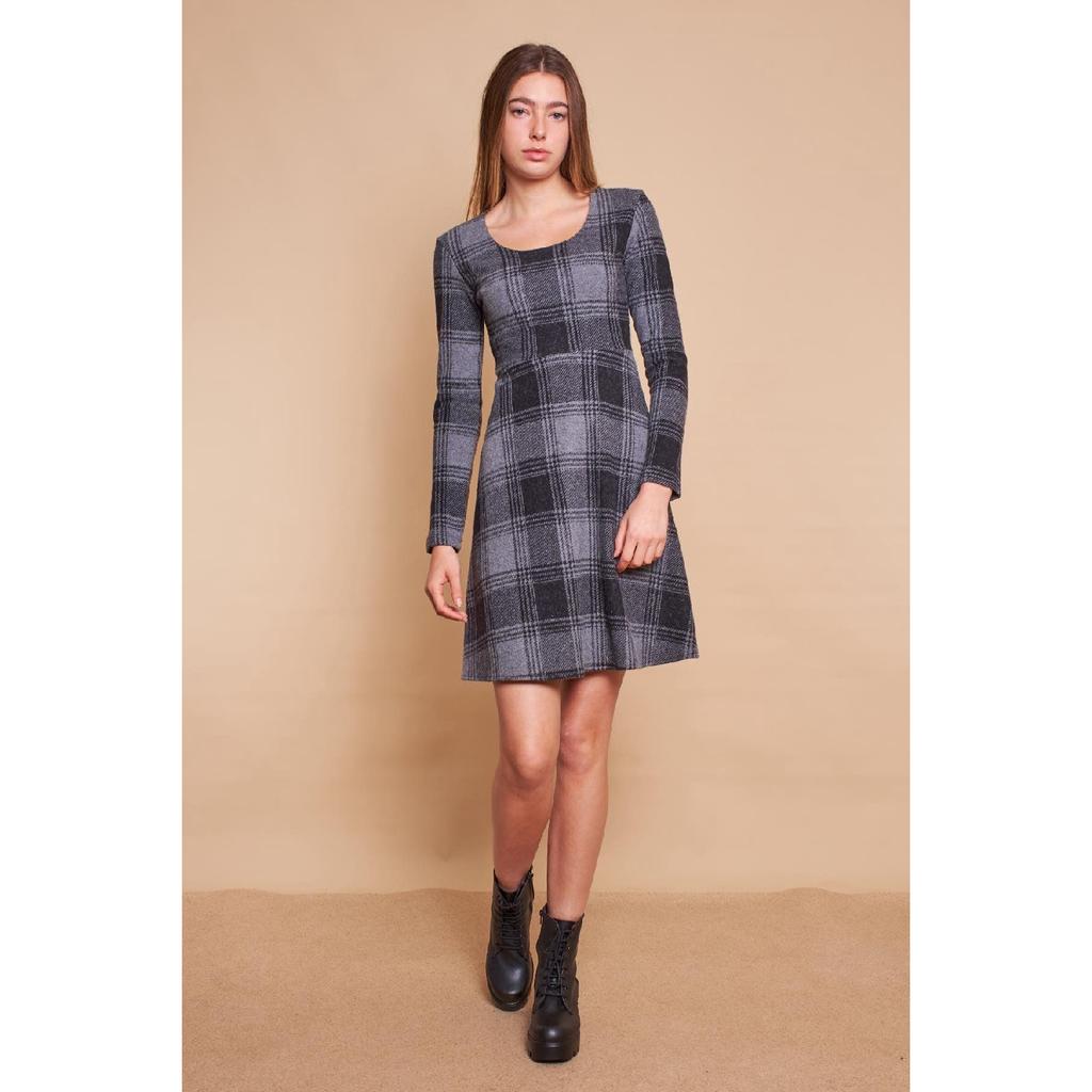 Зимняя юбка с рисунком, платье из гибкой ткани Kilos из шерсти, черная диагональ