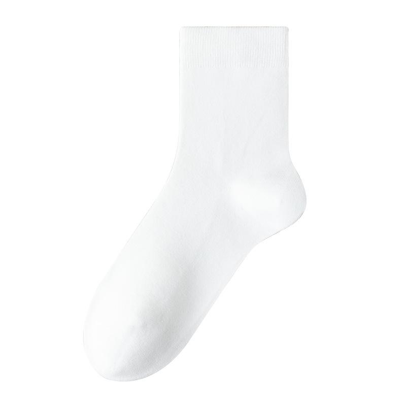Pure Cotton Winter White Cotton Socks for Women Are Versatile and Odorless. All-cotton Mid-top Socks for Women In Autumn and Winter