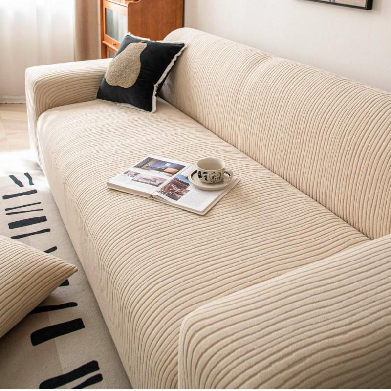 Cream Style Jacquard Velvet Sofa Cover All Season Anti Cat Scratch Full Wrap Universal