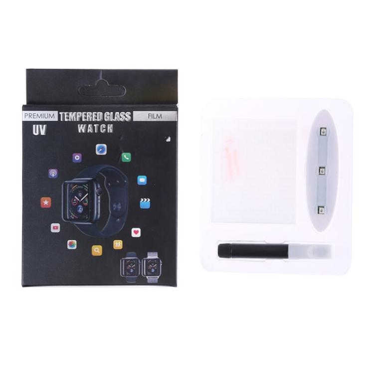 УФ-жидкость изогнутая полноклеевая полноэкранная закаленная стеклянная пленка для Apple Watch Series 8/7 41 мм