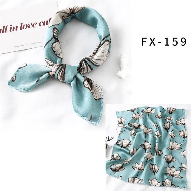 2021 Small Size Women Scarf Fashion Print Silk Scarves Square Neck Office Satin Handkerchief Bandana Foulard