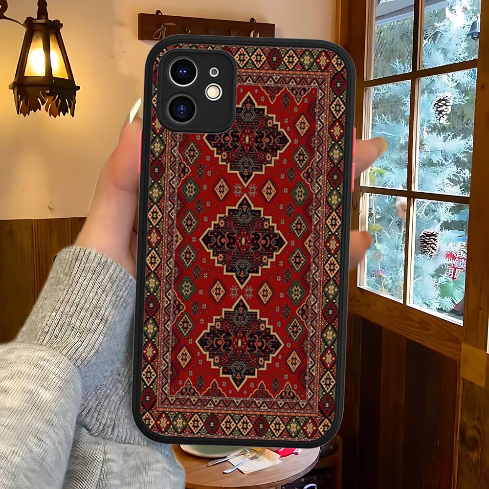 Чехол для телефона с цветочным узором в стиле персидского ковра для IPhone 15 14 13 12 11 Pro Max X XS MAX Plus, матовый, мягкая задняя крышка