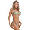 Women Brazilian Bikini Set Halterneck Tiny Bra with Mini Thong Swimwsuit Beachwear