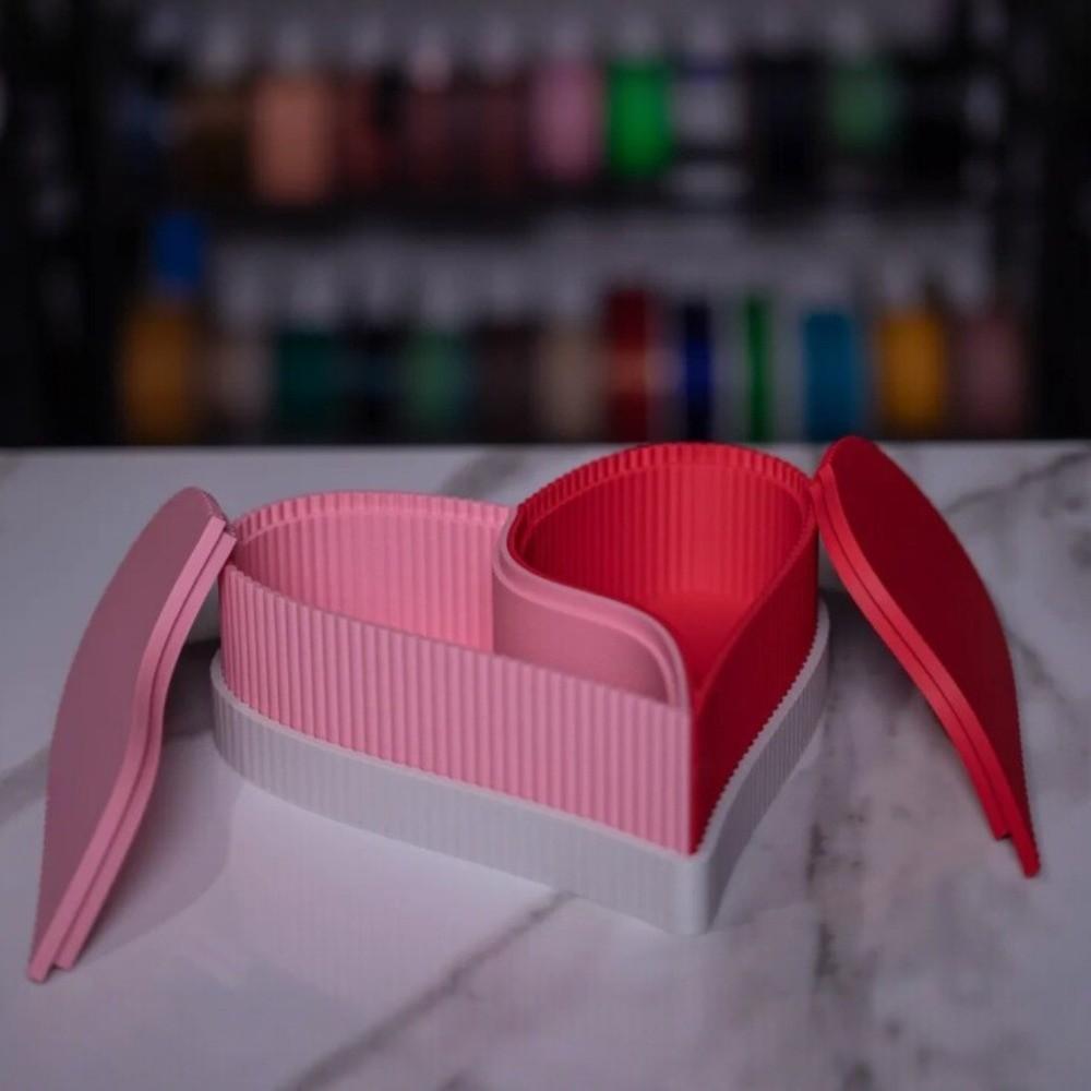 Removable Heart Lock Jewelry Organizer Double Colors Storage Box Gift for Girlfriend