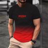 Summer Fashion Men's Short-Sleeved Sports T-shirt Gradient Creative Pattern 3d Printed Outdoor Loose Large Size Breathable Top