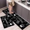 2Pcs/Set Modern Kitchen Mat Anti-slip Floor Mat Household Mat Long Strip Entrance Door Mat Bathroom Mat Home Decor Mat