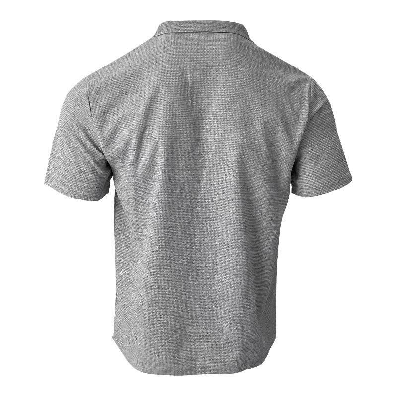 Мужская летняя рубашка-поло, поло с v-образным вырезом, вафельный топ, повседневная мужская футболка с коротким рукавом