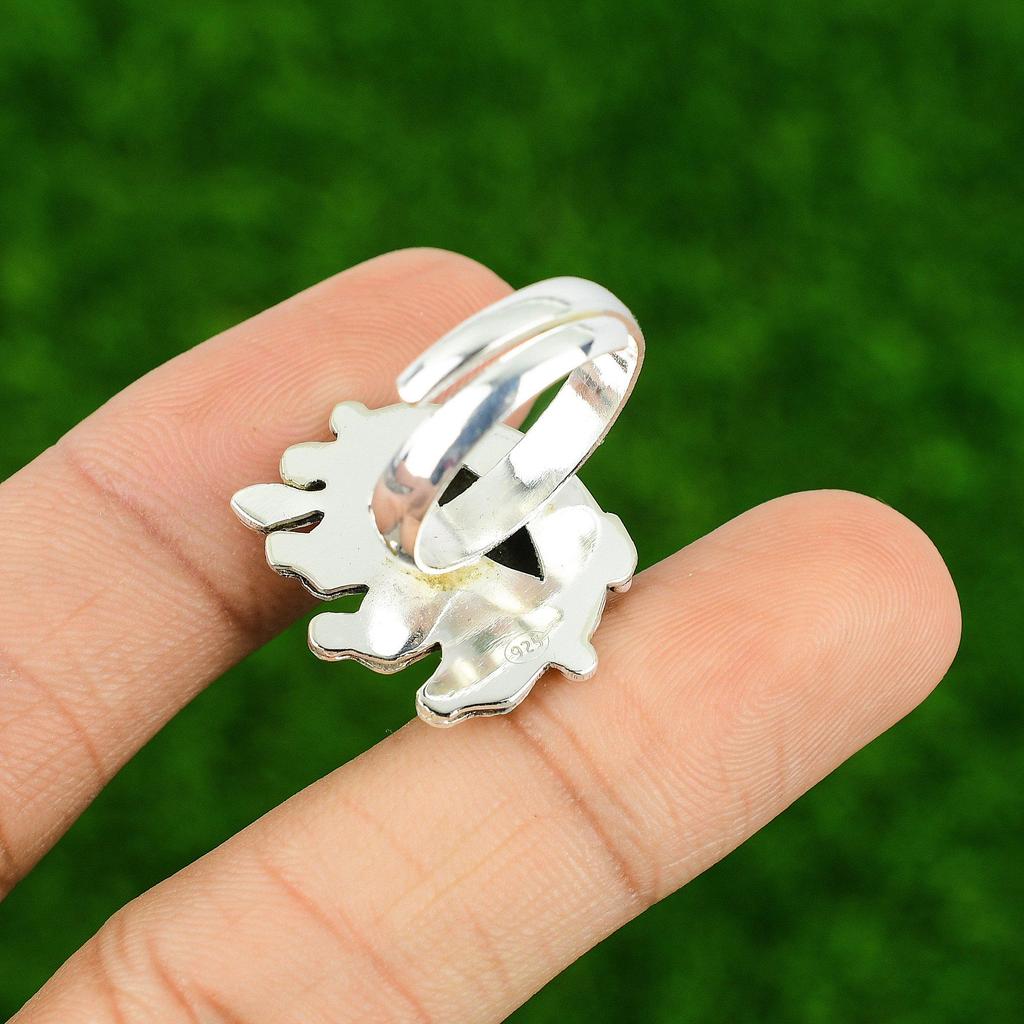 Gift For Women Multi Stone Adjustable Ring 925 Silver Natural Ruby Zoisite