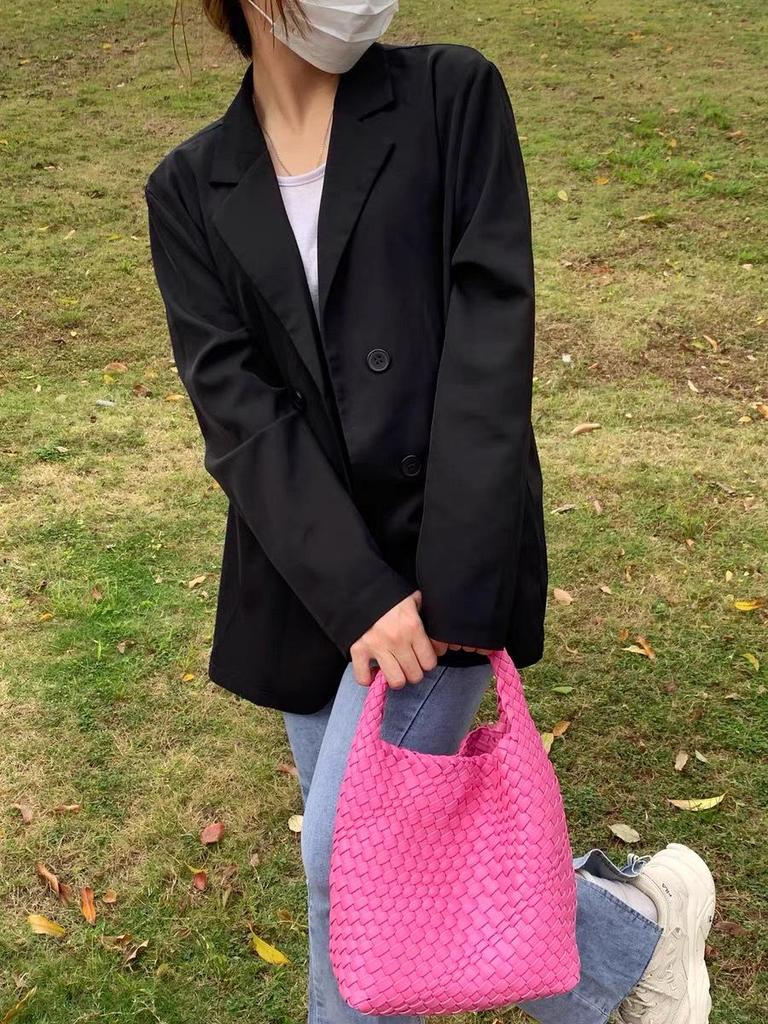 2022 Women's Woven Basket Tote Handbag - Fashionable Shoulder Bag