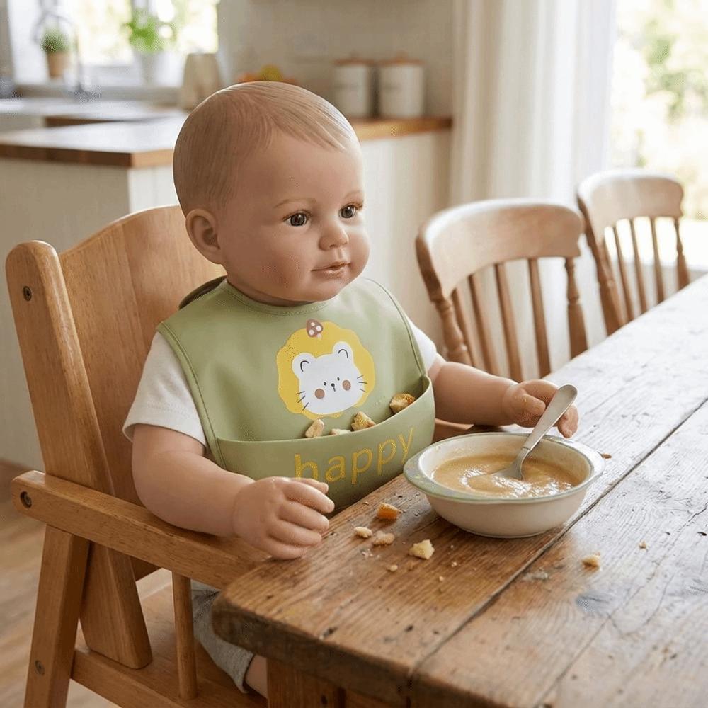 Adjustable Toddlers Feeding Apron Waterproof Baby Apron Practical Baby Feeding Bib Mealtime