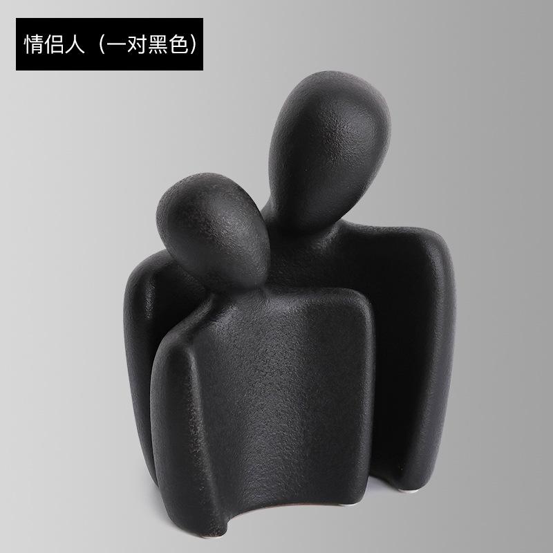 Nordic Abstract Embrace Couple Sculpture Lover Characters Bust Frosted Ceramic Statues Large Modern Sculptures Wedding Gifts