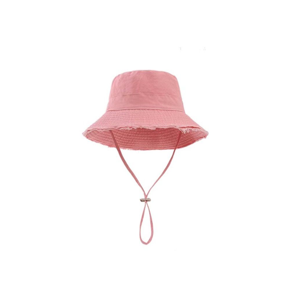 Solid Color Outdoor Sun Hat Wide Brim Bucket Hat Vintage Rough Edge Fisherman Hat Travel