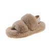 Thick Soled Flat Bottom Anti Slip Home Plush Slippers Autumn and Winter New Korean Version Warm Plush Slippers for Women
