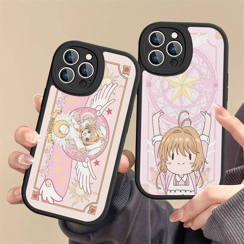 Чехол для телефона Cardcaptor Sakura C для iPhone 16 15 14 11 12 13 Pro Max Plus Задняя часть из кожи