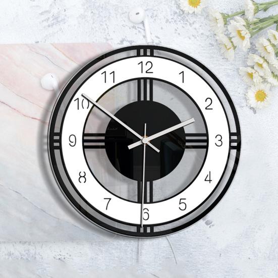 Ретро акриловые круглые циферблаты цифровые немые настенные часы для дома и офиса, подвесной декор