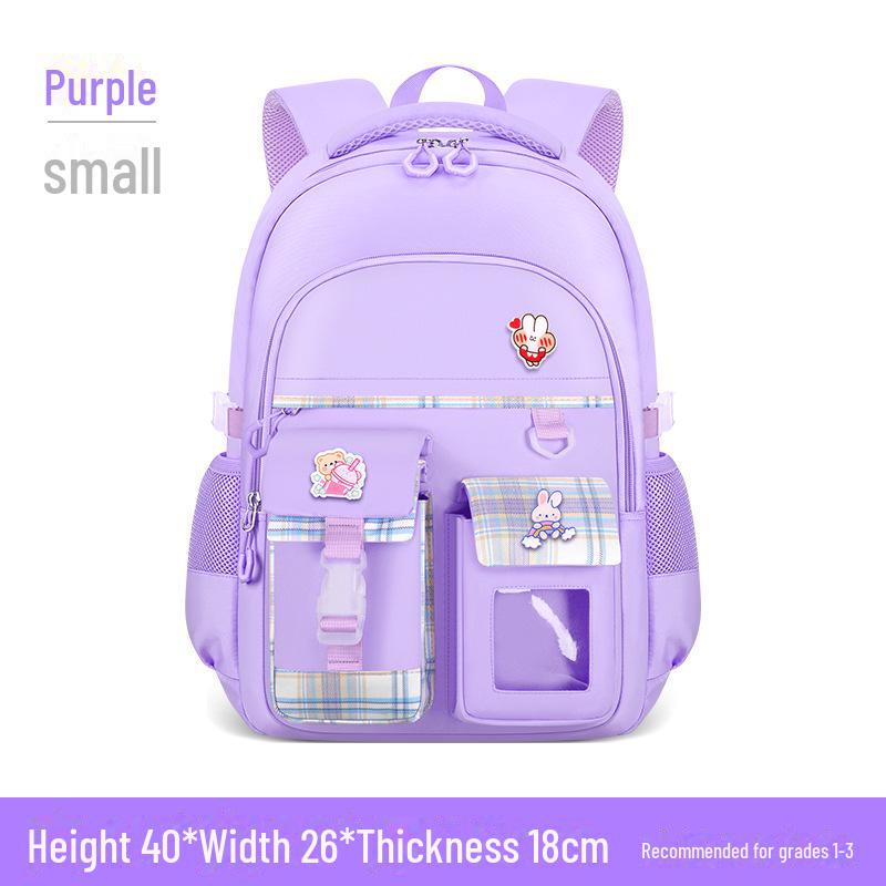 2024 Школьный ранец в клетку для девочек, легкий, с поддержкой позвоночника, большой вместимости, для детей 6-12 лет.